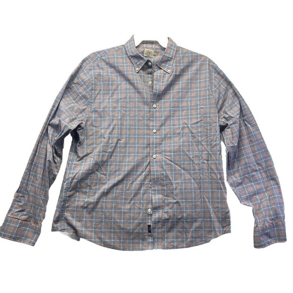 Faherty Shirt Mens XL Large Plaid Check Button Up Casual Long Sleeve Pastel - Picture 1 of 5